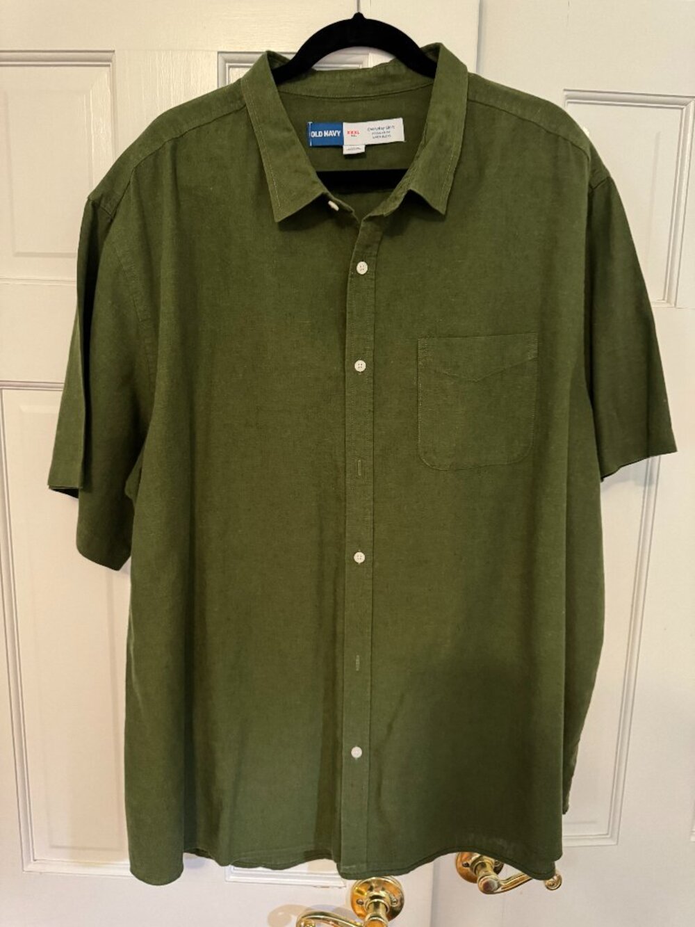 Old Navy Vintage Everyday Button Down Shirt Green 3XLT